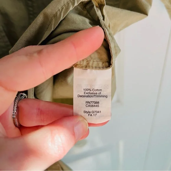 Madewell Tie Front Embroidered Back Khaki Button-up, Size S - Picture 6 of 6